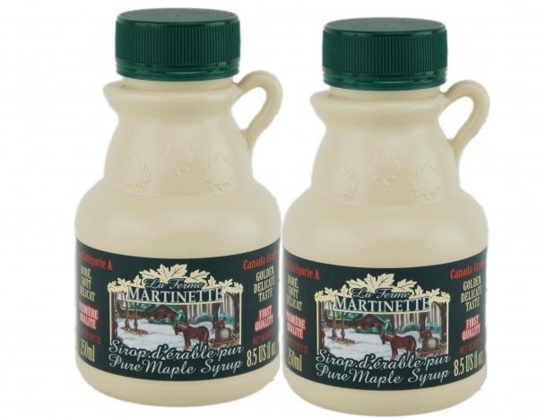 Pure Maple syrup 2x 250ml Jugs- CANADA A- Golden, Delicate Taste