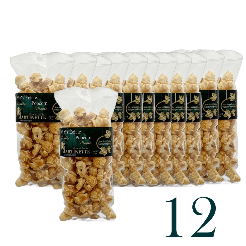 Maple Popcorn 12x50g - bags | La Ferme Martinette