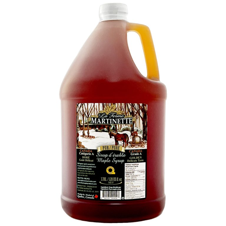 Pure Maple Syrup 378l 128 Us Fl Oz Golden Delicate Taste Economic Size La Ferme 5454